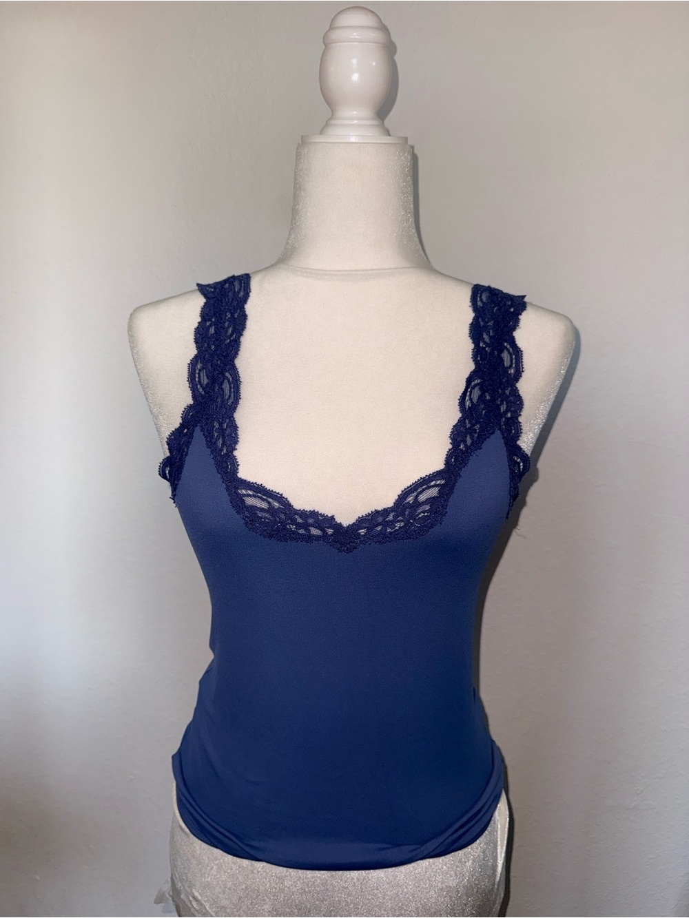 192. Only hearts Lace-Trim Camisole Tank Top - Navy